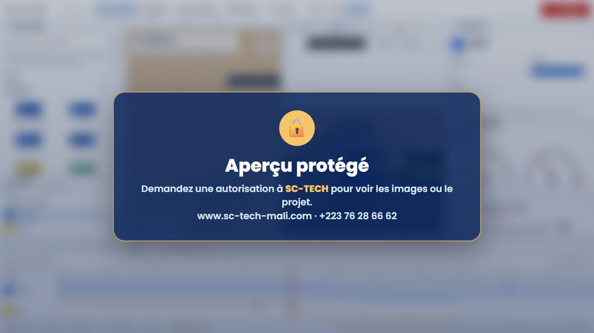 Aperçu flouté du logiciel Croquis d’accident animé : images visibles sur autorisation de SC-TECH